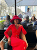 Elegant Evening Dress Women V Neck Long Sleeve Patchwork Button Slit Sweater Dresses Autumn Winter Knit Maxi Dress