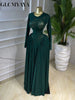 Women O-neck Long Sleeve Big Swing Pleated Maxi Dress Fall Winter Evening Sexy Party Vacation Long Dresses Vestidos