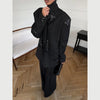 Women Sequin Embroidery Blazer Long Suit Set Solid Full Sleeves Lapel Loose Wide-leg Office Suits Lady Collection Wear