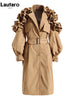 Spring Autumn Long Black Khaki Trench Coat for Women Belt Elegant Chic Stylish Designer Clothes Runway