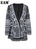 White Pearl Nailed Big Size Blazer Women V-neck Long Sleeve Loose Fit Jacket Tide Spring Autumn 7C274100