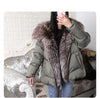 White Duck Down Jacket Winter Women Warm Loose Coat Natural Real Fox Fur Collar Thick Outerwear Parkas