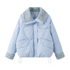 Down Cotton Jacket Women's Short Lamb Wool Loose Cotton Jacket Winter Korean Version Thick Bread Jacket Lemon Yellow