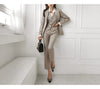 Korean Autumn Winter 3 Pieces Set Women Contrast Blazer + Vest And Simple Pants Casual Simple Office Lady Pants Suit