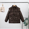 Women's Solid Oversized Puffer Jacket Full Sleeve Detachable Hood Pocket Zipper Warm Coat Winter Female Daily Casual Wear