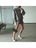 Loose Spliced Double Breasted Trenchs for Women Lapel Long Sleeves Patchwork Belt Trench Female Clothes
