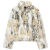 Women's Fur Coat Leopard Fluffy Jacket Autumn Winter Fur Coat Woman Crop Plush Long Sleeve Outerwears Chic Hairy Warm Coats