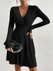 for autumn/Winter Women Knit Slim Sexy Bodycon Dress V-Neck Long Sleeve Dress Solid Casual Midi Sweater Dress