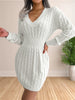 Women Sweater Dresses Cocktail V Neck Knitted Dress Sweater Sheath Dress