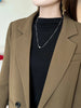 Women Autumn and Winter Blaze Black Cotton Lined Warm Suit Jacket Women's Korean Street Bombing Suit Coat