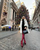Elegant Faux Fur Collar Coat Women Winter Slim Patchwork Pocket Warm Trench Street Casual Long Faux Fox Fur Outerwear