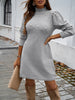 Autumn Women Sweater Dresses Pearls Round Neck Long Sleeve Hip Wrap Dress Winter Elegant Ladies Casual Solid Slim Fit Dress