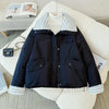 Down Cotton Jacket Women's Short Lamb Wool Loose Cotton Jacket Winter Korean Version Thick Bread Jacket Lemon Yellow