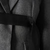 Contrast Color Ribbon Blazer Women's Notched Collar Loose Single Button Long Sleeves Split Suit Jacket
