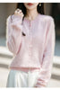 Winter Women's Clothing Tops Brushed Wool Cardigans O Neck Yellow Warm Causal Sweater Soft Solid Knitted Coats B1713005
