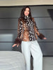 Leopard Print Women's Faux Fur Jacket Stand Neck Full Sleeve Slim Fitted Cropped Coats Female Autumn Winter Vintage Outwear