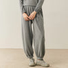 Women Cashmere Pants Autumn Winter Casual Loose Long Bloomers 100% Cashmere Knit Pants Chic Drawstring Pocket Cashmere Trousers