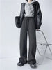 Thick Warm Straight Pants For Women Office Brown Wide Leg Trousers High Waist Women's Loose Pants For Ladies Spring