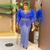 Sequin Plus Size African Party Dresses for Women Dashiki Ankara Wedding Evening Gown Elegant Christmas Muslim Maxi Dress