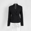 Elegant Suit jacket Female Patchwork V-Neck Lace-Up Commute Long Sleeve Autumn Coat For Women Bandage Suit