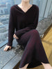 100%Pure Mink Cashmere Knitted Dress Ladies Hooded Collar Large Size Long Skirt Casual High Waist Hooded Skirts Autumn Dress