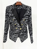 High Street Stylish Designer Jacket Women's Love Letters Printed Double Breasted Blazer