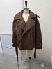 Women V-neck Lapel Belt Trench Coat Lace Up Full Sleeve Button Short Thin Windbreak Lady Daily Street Outerwear