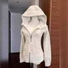 Streetwear Black Hoodie Coat Women's Clothing Hooded Zipper Slim Fit Y2k Jackets Casual Sweatshirts Tops Ropa Mujer