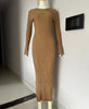 Lace-Up Female Knit Maxi Dress Autumn High Waist Patchwork Long Sleeve Loose Solid Dress Bandage Knitwear Dress