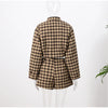 Retro Suede Coats High-waist Shorts Set Women's Plaid Full Sleeves Short Zipper Jackets Autumn Winter Ladies Outwear