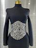 Sparkly Crystals Women Long Sleeve Sexy Bodycon Long Bandage Dress Evening Party Elegant Red Carpet Birthday Outfit