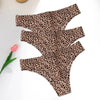 WarmSteps 3Pcs/Set Sexy Leopard Thongs Women's Panties Thongs Female Underwear Seamless Printed Panties Ice Silk Briefs