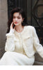 Women's Winter Little Fragrance Short Tweed Blazers Skirt Set Vintage Solid Color Round Neck Tassel Jacket Two-piece Sets