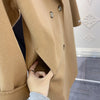 Autumn Women Drouble Breasted Woolen Coat Loose Style Women Winter Clothes Long Coats Tops