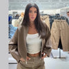 Casual Solid Loose Knit Coat Women All-match Lapel Zippers Full Sleeve Lady Coats Female Autumn Winter Lady Outwears