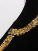 Solid Spliced Sequins Temperament Dresses for Women O Neck Long Sleeves Patchwork Bead Split Dress Female