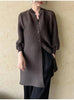 Spring Pleated Single Breasted Cardigan Coat For Women Casual Elastic Loose Mid-Length Coat 2DB5482