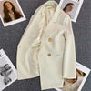 Spring Autumn Long Sleeve Female Blazer Double Button Jacket Ladies Business Work Wear Formal Coat Women Outerwea