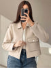 Women's Zipper Jacket Coat Winter Long Sleeve Pocket Outerwear Coat Short Street Elegant Women's Jacket