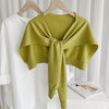 Korean Woman's Neck Guard Fake Collar Scarve Cashmere Warm Knitted Shawl Winter Wool Blouse Shoulders Cape Knotted Scarf Q36