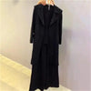 Fatty Women Autumn Mid length Covering Vest Wide Leg Pants Fat Sister Heavy Industry Bright Diamond Three Piece Set Female