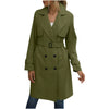Women's Windbreaker Extra Long Button Cardigan Long Sleeve Belt Casual High Street French Jacket Female's Coat
