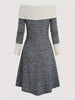 Europe, America, Autumn and Winter, The Women's Dress with Long Sleeves and a Shoulder