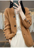 Autumn Winter Korean Stand Collar Knitting Cardigan Women's Sweater Jacket Loose Ladies Sweater Coat Tops