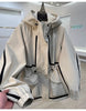 European Goods Ribbon Stitching Contrast Jacket Women's Spring and Autumn Leisure Loose Slim Short Trench Coat