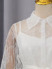 White Two Piece Set for Women Lapel Flare Sleeve Spliced Ruffles Lace Blouse High Waist Simpel Vest Dress Fairy Suit Female