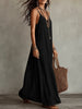 Women's Loose A-Line Long Dress with Thin Straps