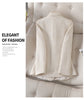 Korean Tweed Blazer Jacket Coat Women Long Sleeve French Slim Woolen Suit Outwear Autumn Winter Casaco