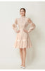 French Elegant Lace Splicing Waist Lantern Sleeve Dress Vintage High Collar Princess Dress Organza Cocktail Women's Wear