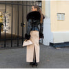 Women's Fur Patchwork Leather Jackets Furry Collar Slim Buttons Full Sleeve Female Coat Autumn Lady Street Outerwear